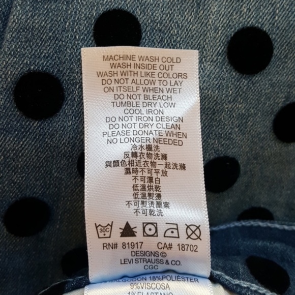 Levi's 711 Polka Dot Stretch Skinny Jeans 10 - Picture 8 of 8